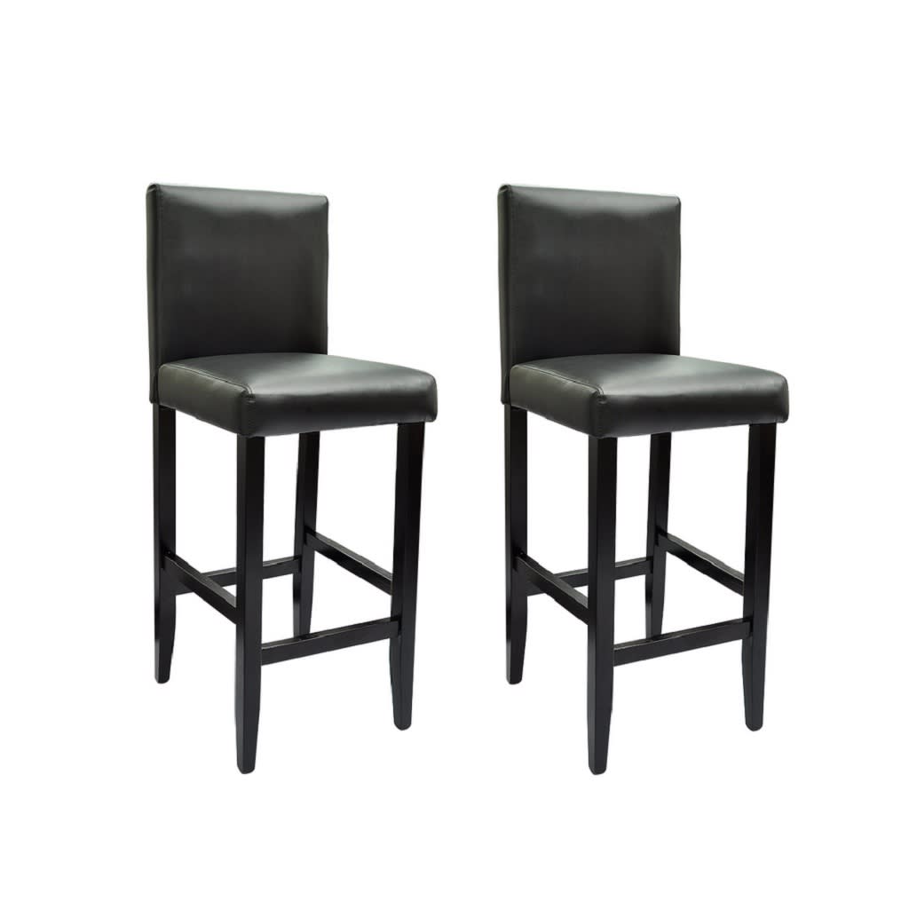 Tabourets de bar lot de 2 noir similicuir - XIOS