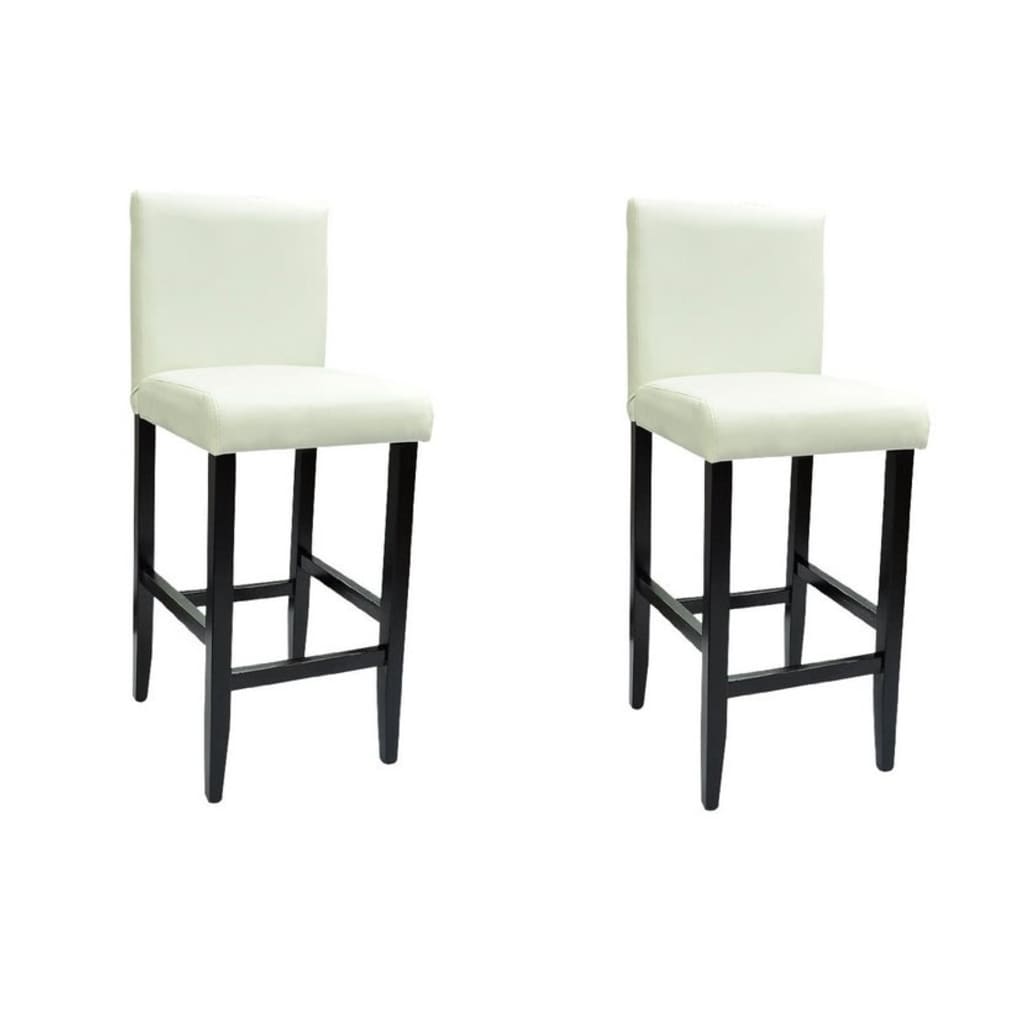 Tabourets de bar lot de 2 blanc similicuir - XIOS