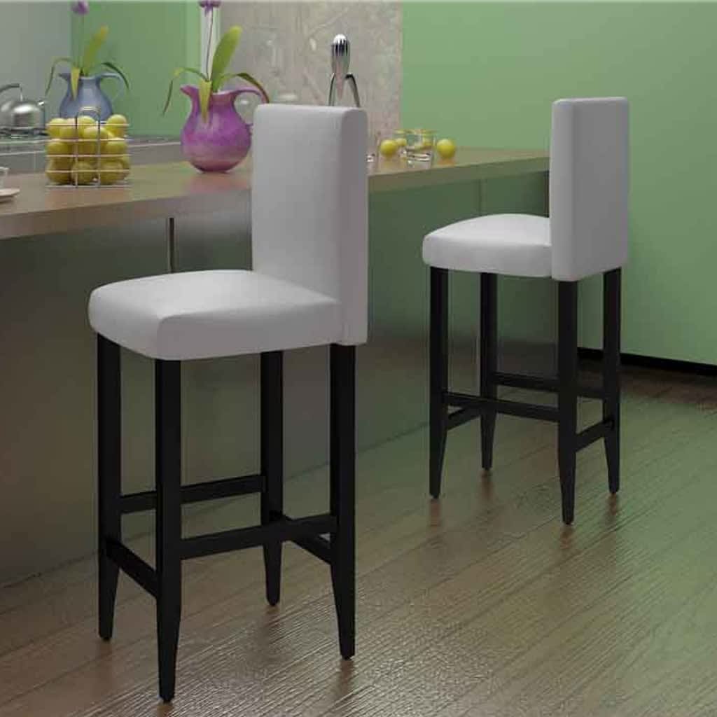 Tabourets de bar lot de 2 blanc similicuir - XIOS