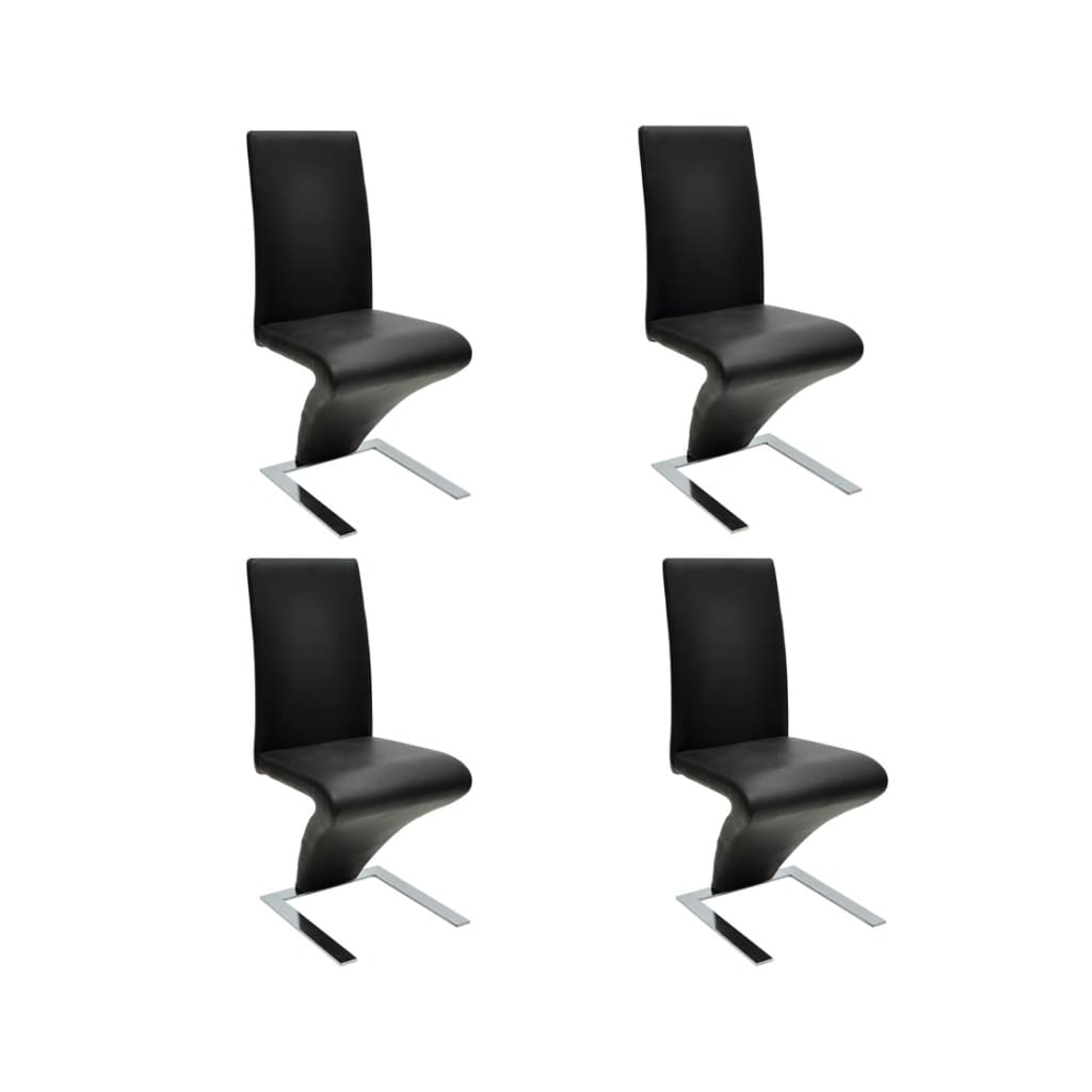 Chaises à manger lot de 4 noir similicuir - XIOS