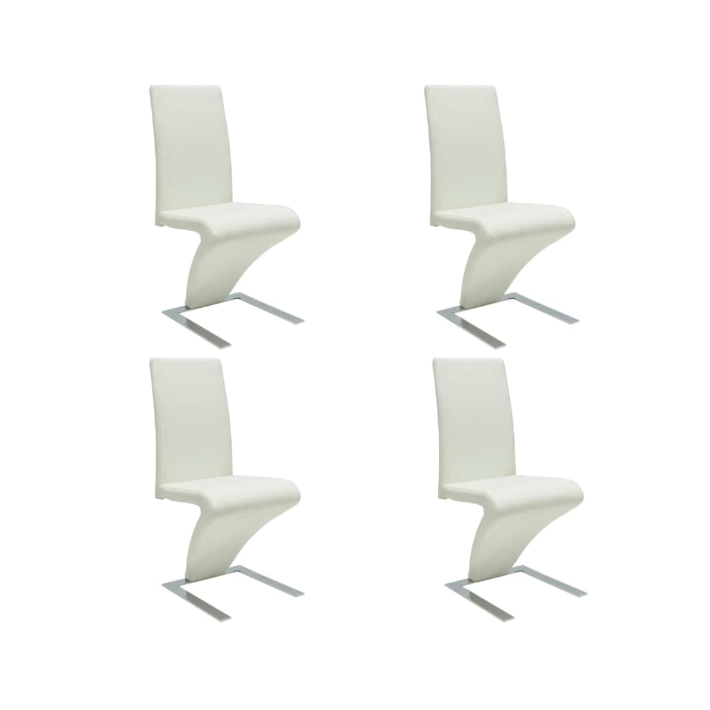 Chaises à manger lot de 4 blanc similicuir - XIOS