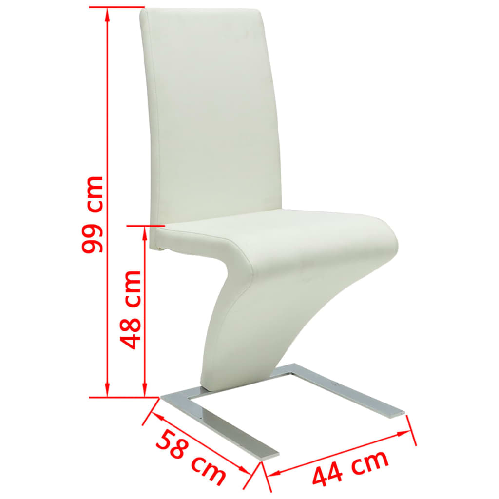 Chaises à manger lot de 4 blanc similicuir - XIOS