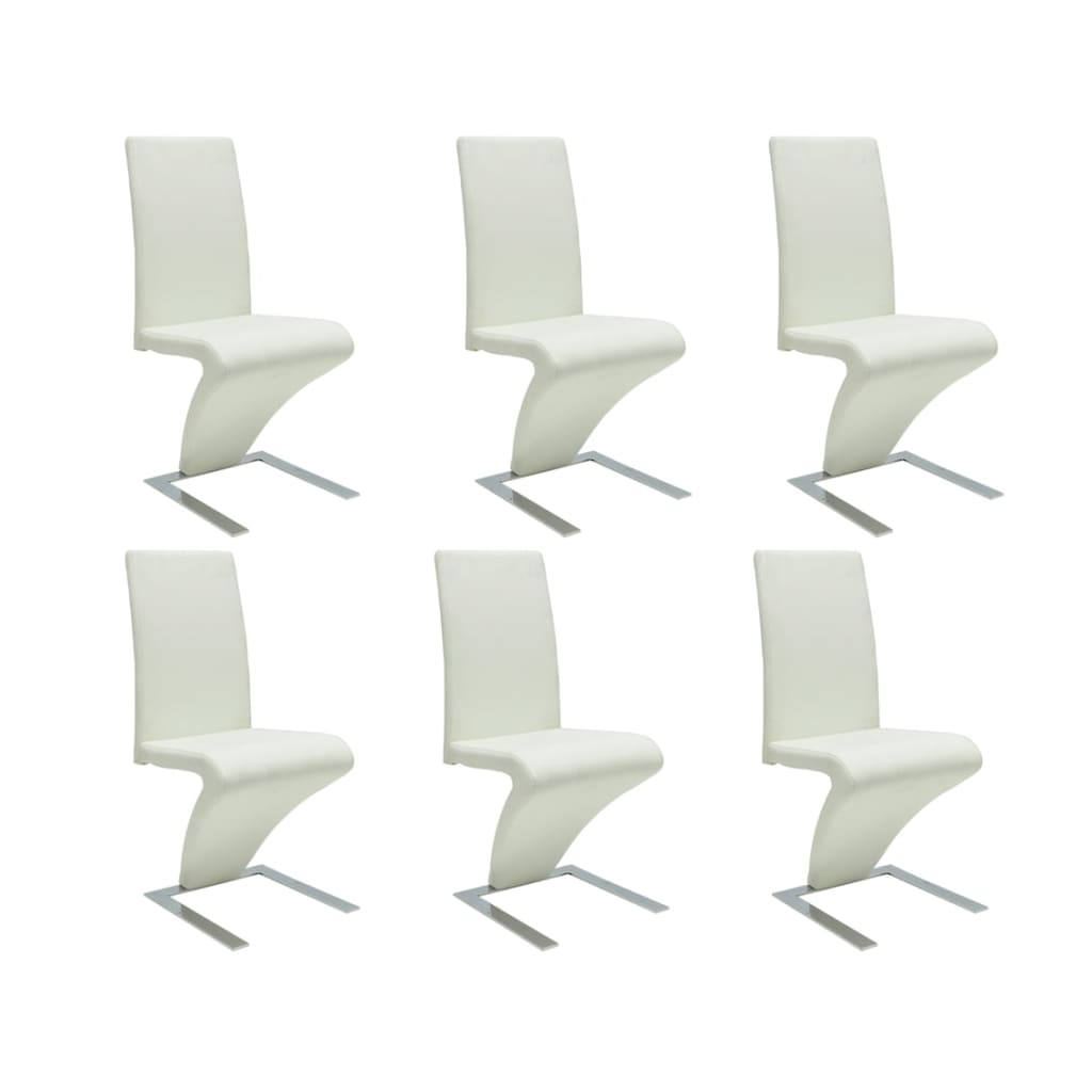 Chaises à manger lot de 6 blanc similicuir - XIOS