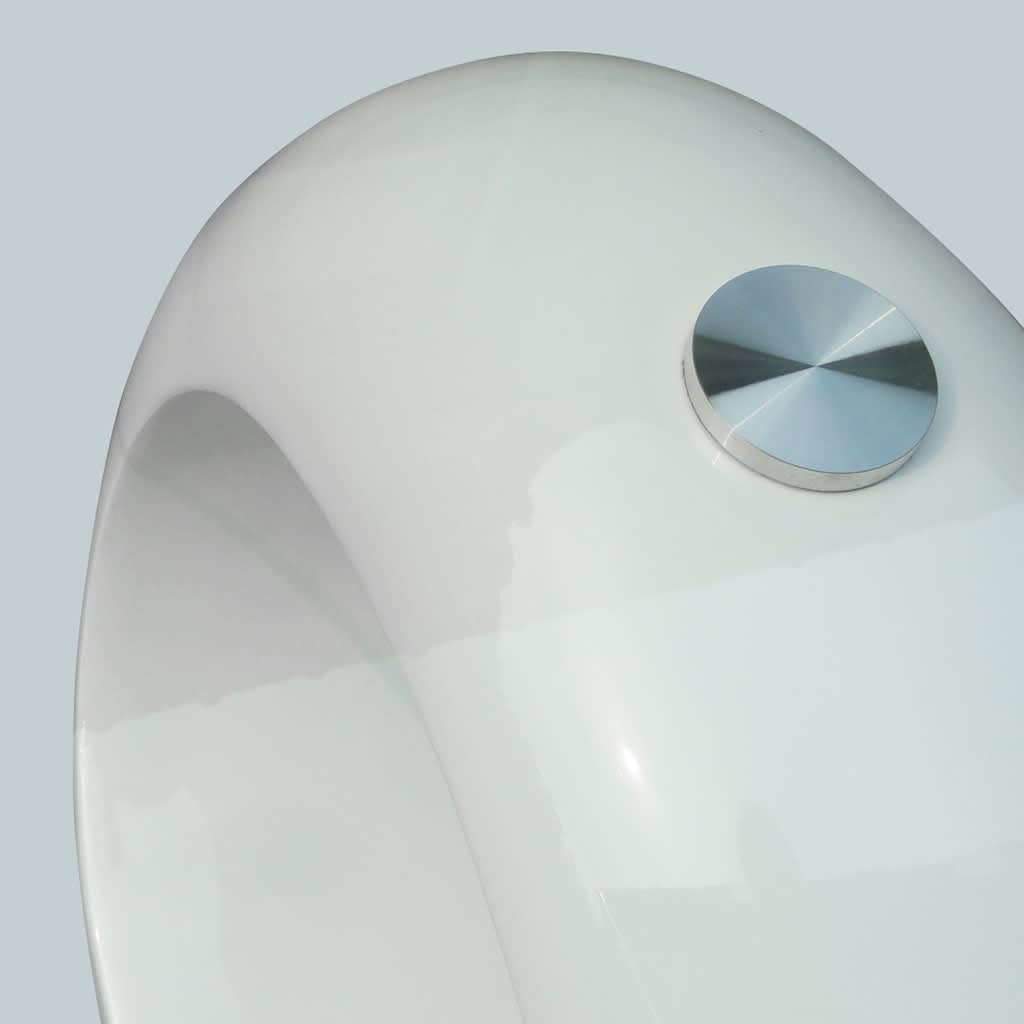 Table basse avec dessus de table en verre ovale Blanc brillant - XIOS