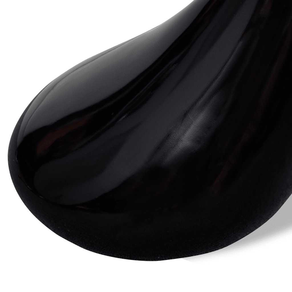Table basse avec dessus de table en verre rond Noir brillant - XIOS