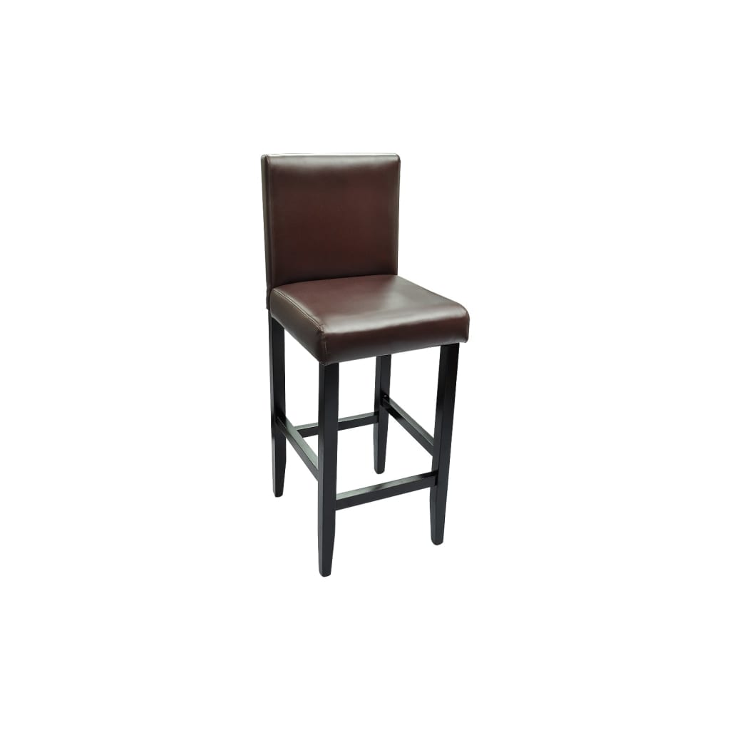 Tabourets de bar lot de 4 marron foncé similicuir - XIOS