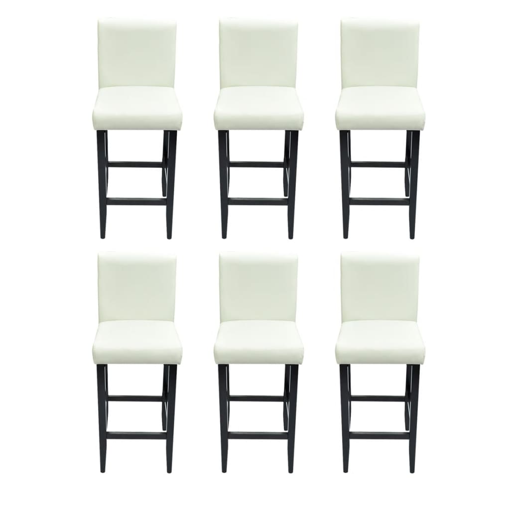 Tabourets de bar lot de 6 blanc similicuir - XIOS
