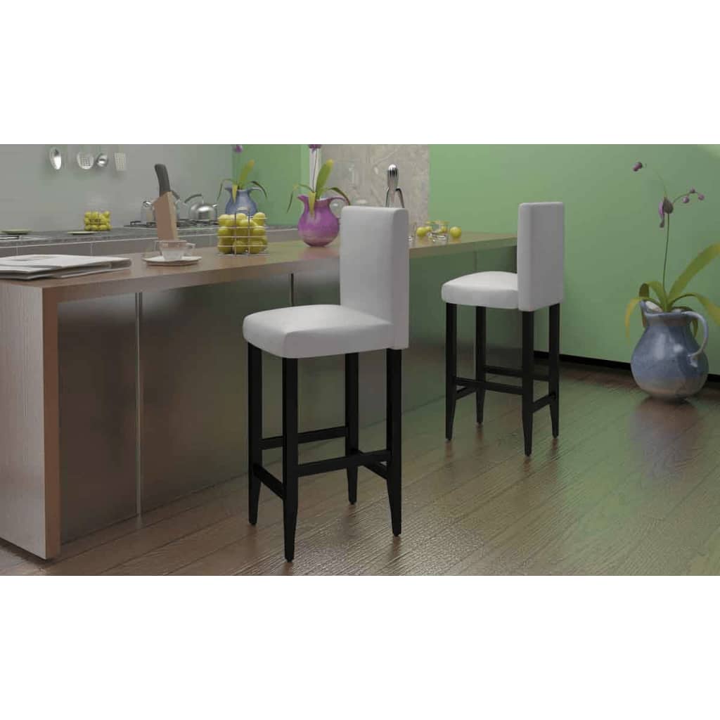 Tabourets de bar lot de 6 blanc similicuir - XIOS