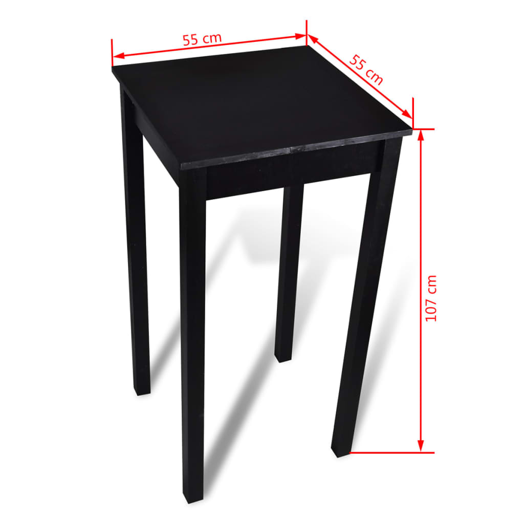 Set de 1 table de bar et 2 tabourets noir - XIOS