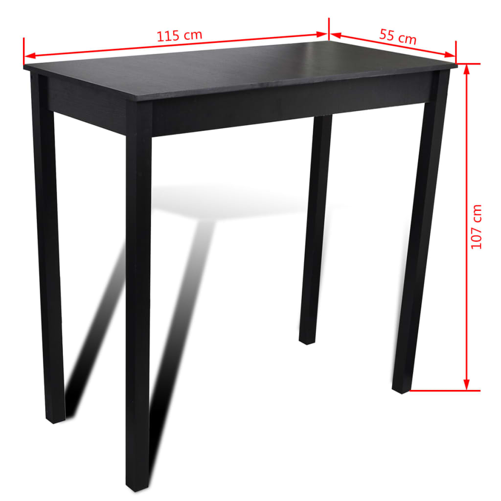 Set de 1 table de bar et 2 tabourets noir - XIOS