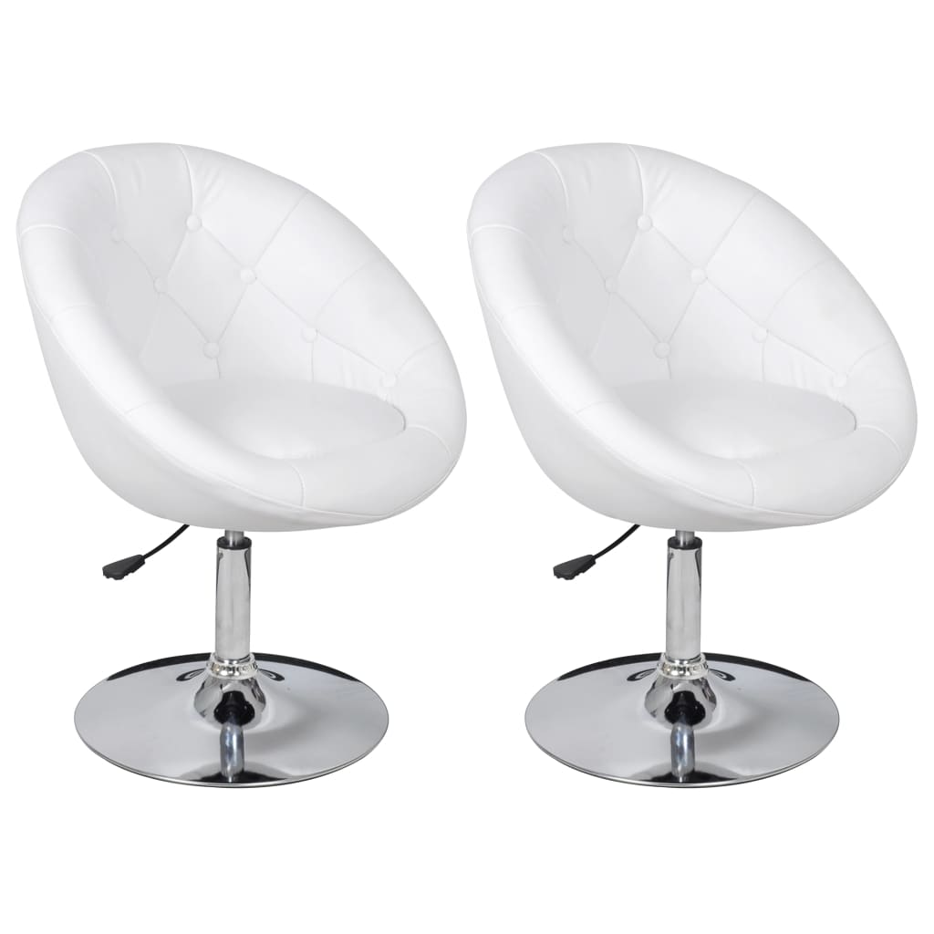 Tabourets de bar lot de 2 blanc similicuir - XIOS