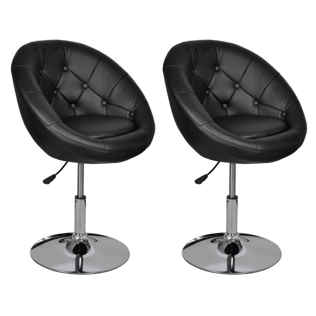 Tabourets de bar lot de 2 noir similicuir - XIOS