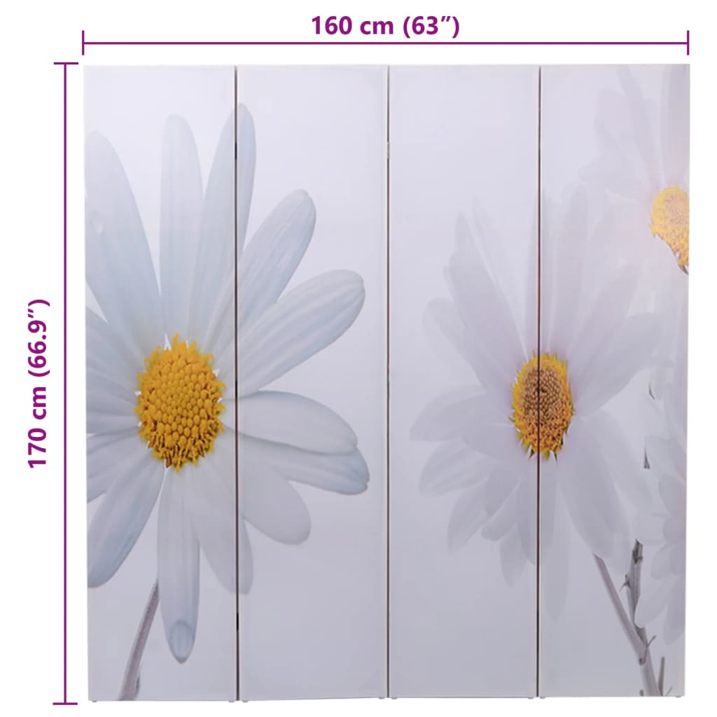 Cloison de séparation pliable 160 x 170 cm Fleur - XIOS