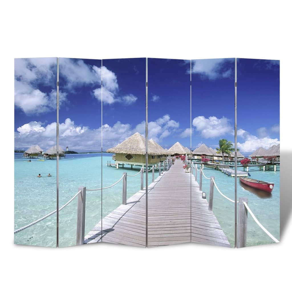 Cloison de séparation pliable 217x170 cm Plage - XIOS