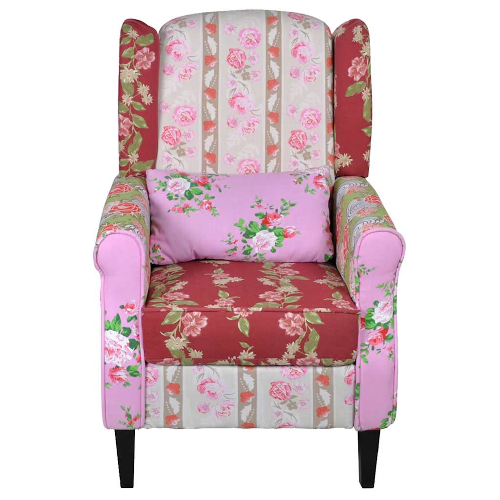 Fauteuil avec design de patchwork Tissu