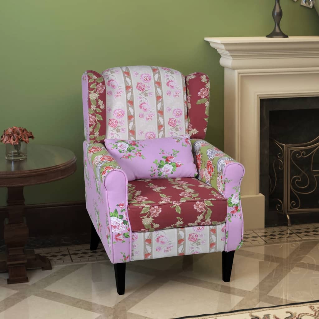 Fauteuil avec design de patchwork Tissu - XIOS
