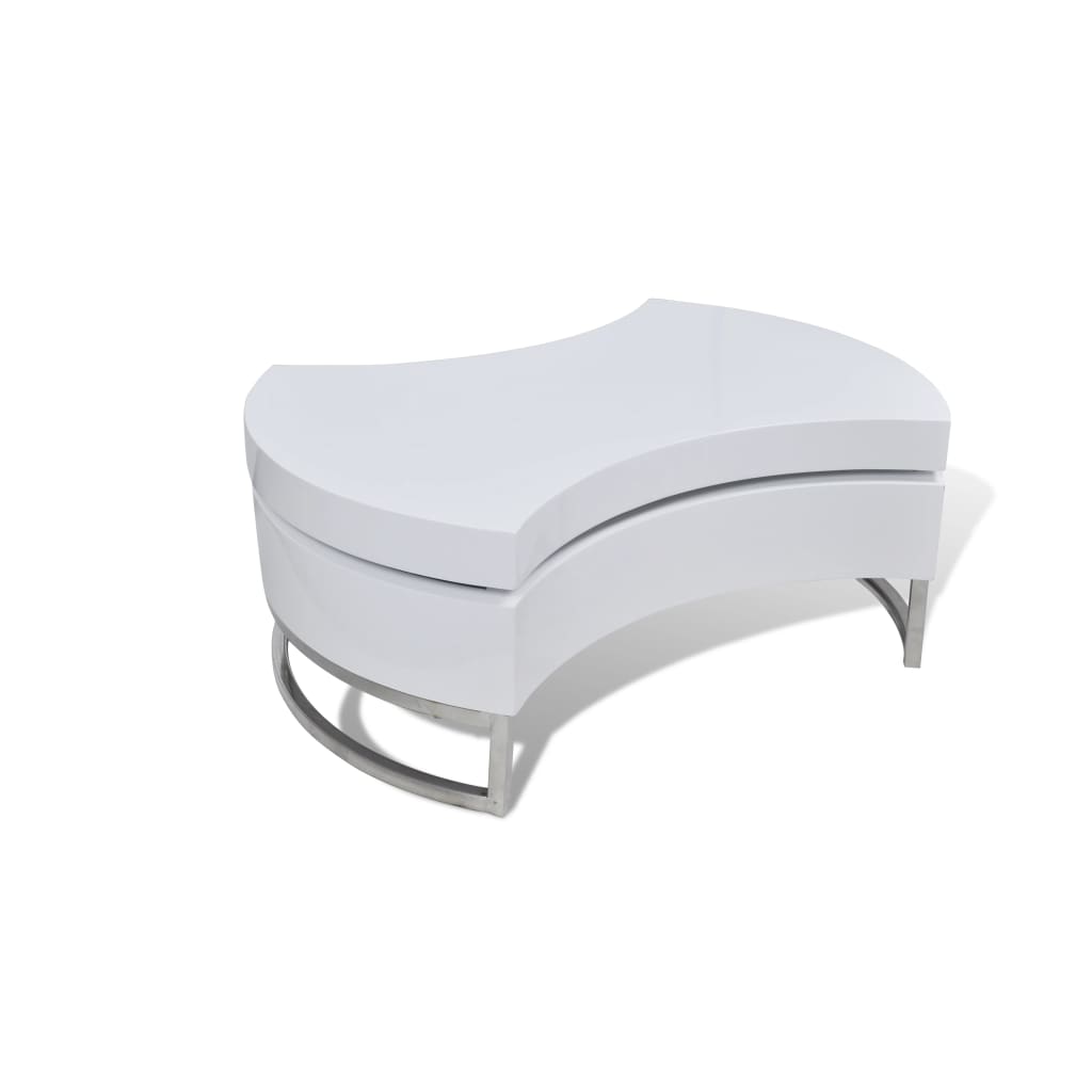 Table basse à forme réglable blanc brillant - XIOS