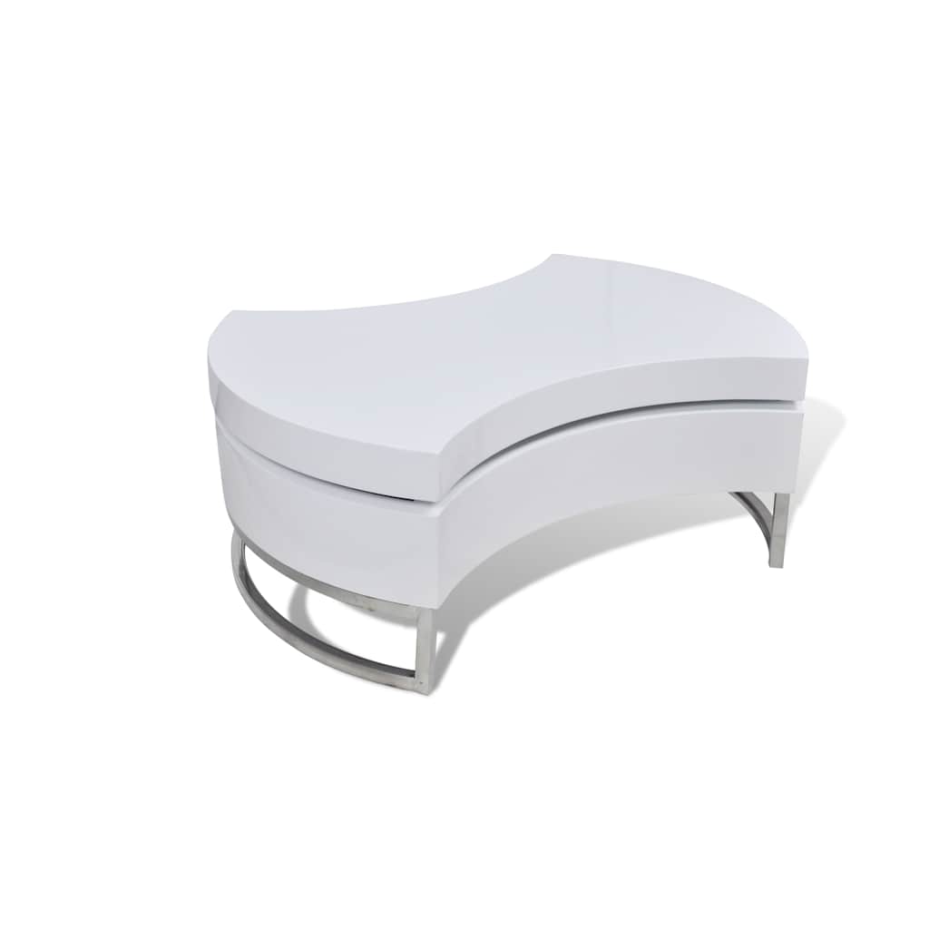 Table basse à forme réglable blanc brillant