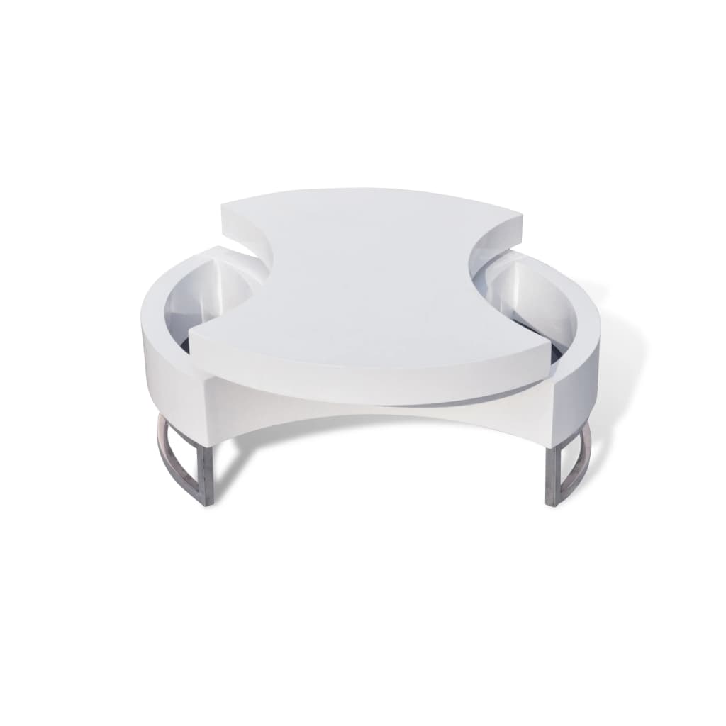 Table basse à forme réglable blanc brillant - XIOS