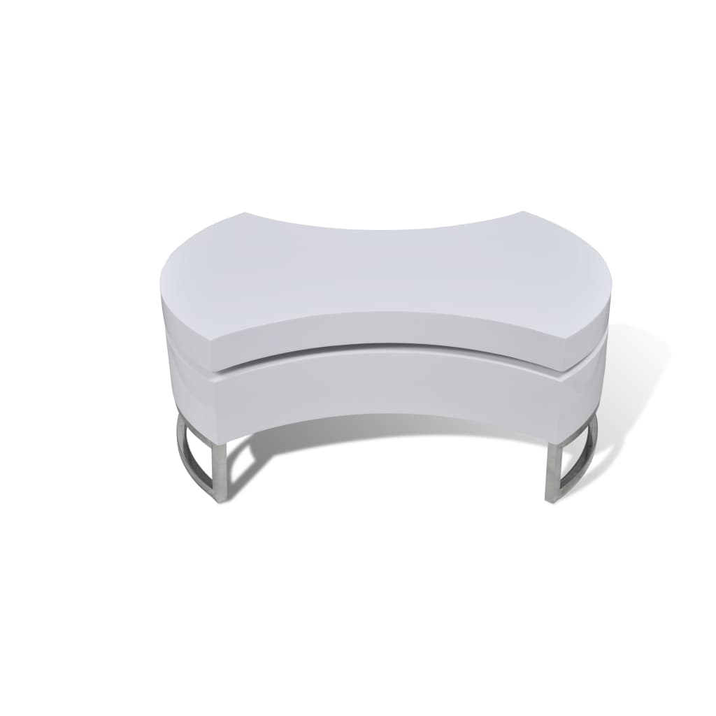 Table basse à forme réglable blanc brillant - XIOS