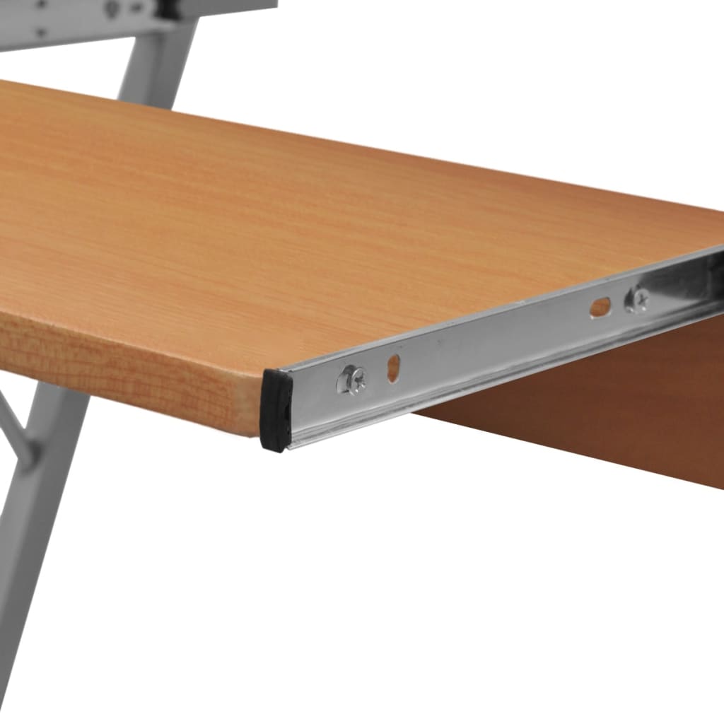 Bureau d'ordinateur avec plateau à clavier coulissant Marron - XIOS