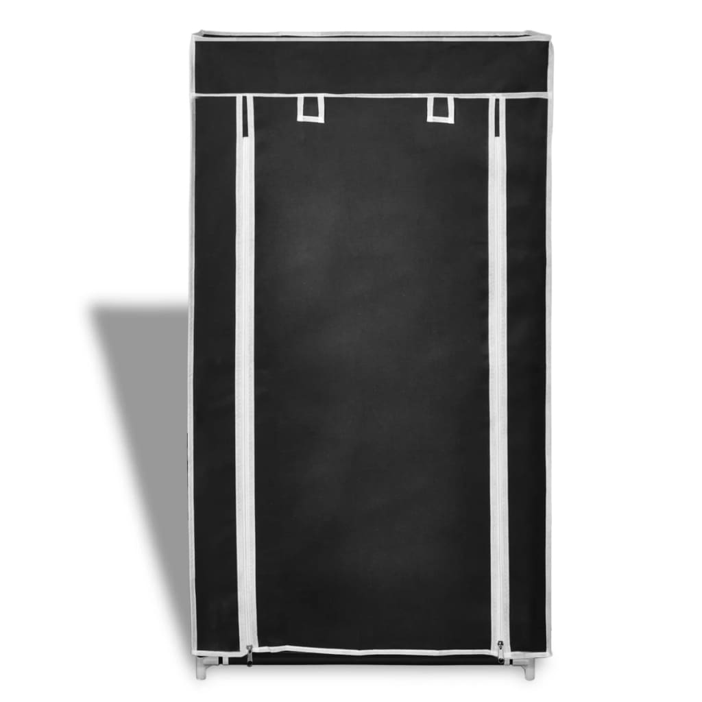 Armoire à chaussures avec housse 58 x 28 x 106 cm Tissu Noir - XIOS