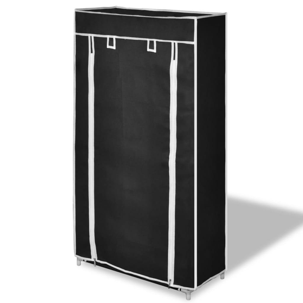 Armoire à chaussures avec housse 58 x 28 x 106 cm Tissu Noir - XIOS