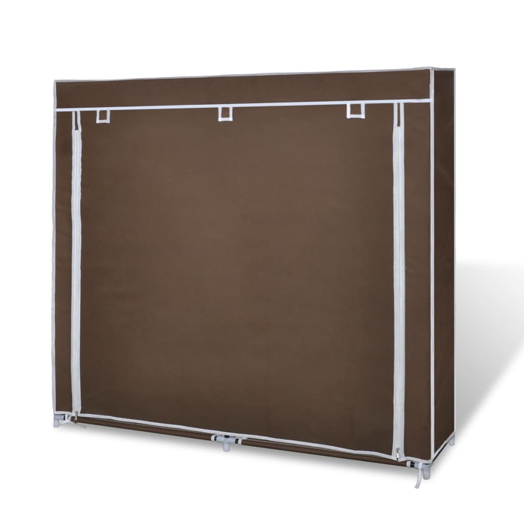 Armoire à chaussures avec housse 115 x 28 x 110 cm Tissu Marron - XIOS