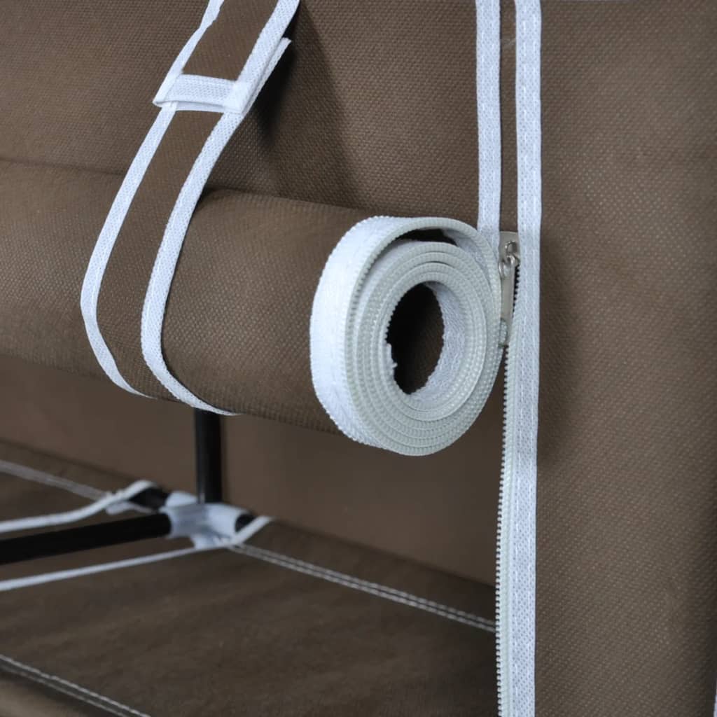 Armoire à chaussures avec housse 115 x 28 x 110 cm Tissu Marron - XIOS