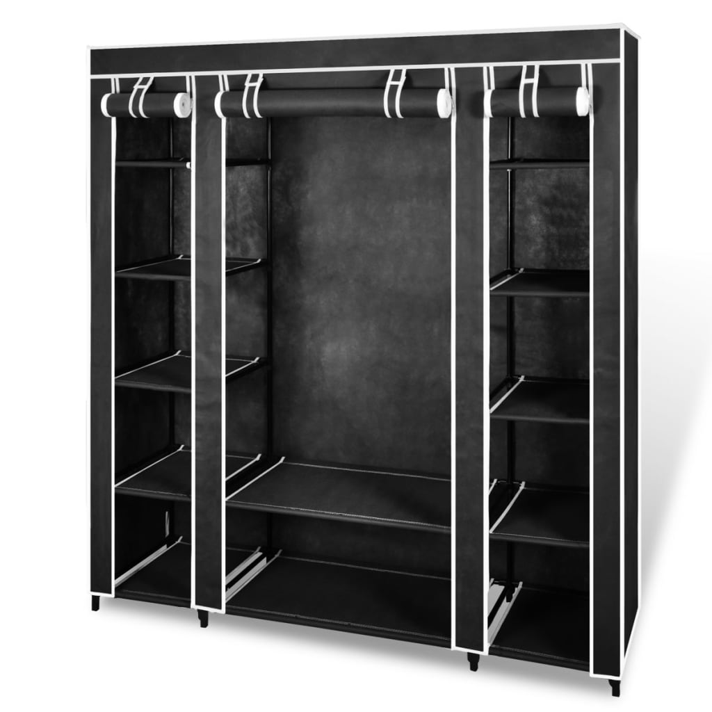 Armoire avec compartiments et tiges 45 x 150 x 176 cm Noir - XIOS