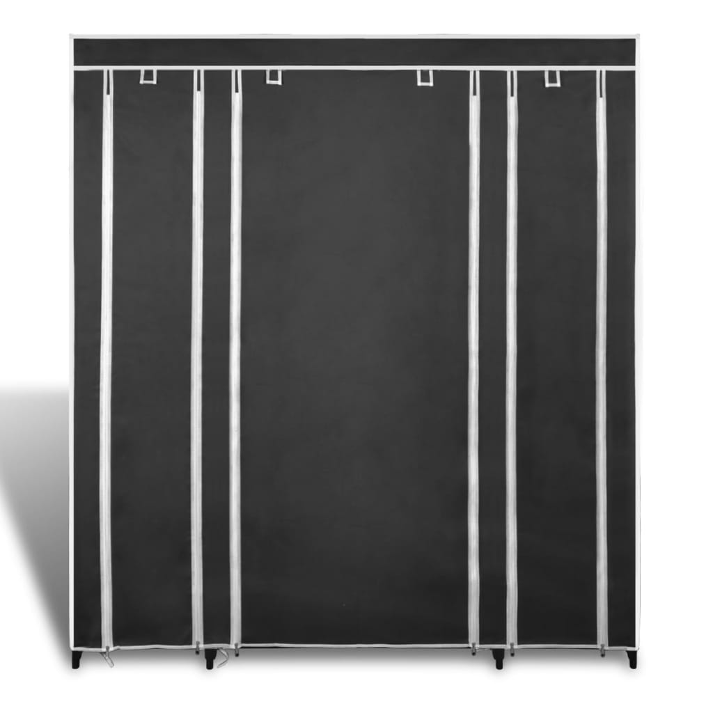 Armoire avec compartiments et tiges 45 x 150 x 176 cm Noir - XIOS