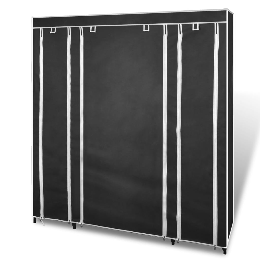 Armoire avec compartiments et tiges 45 x 150 x 176 cm Noir - XIOS