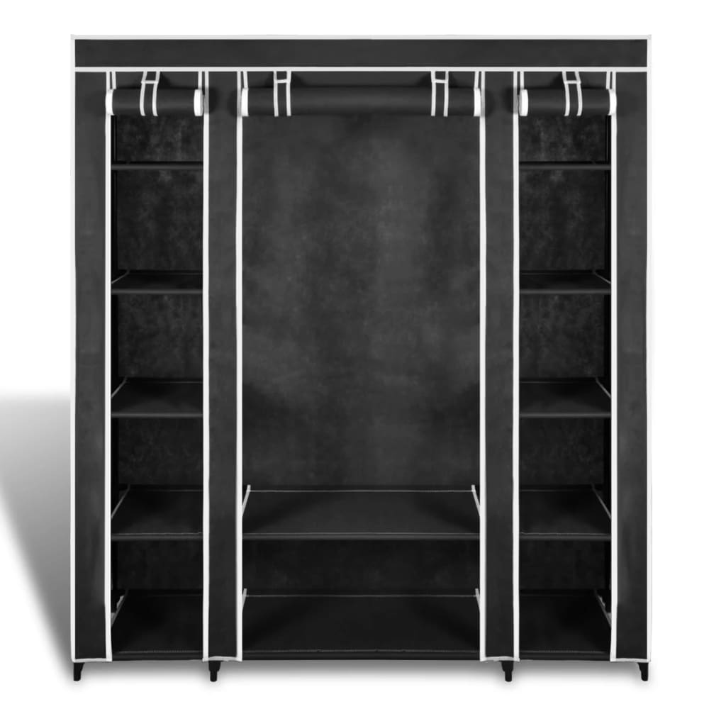 Armoire avec compartiments et tiges 45 x 150 x 176 cm Noir - XIOS