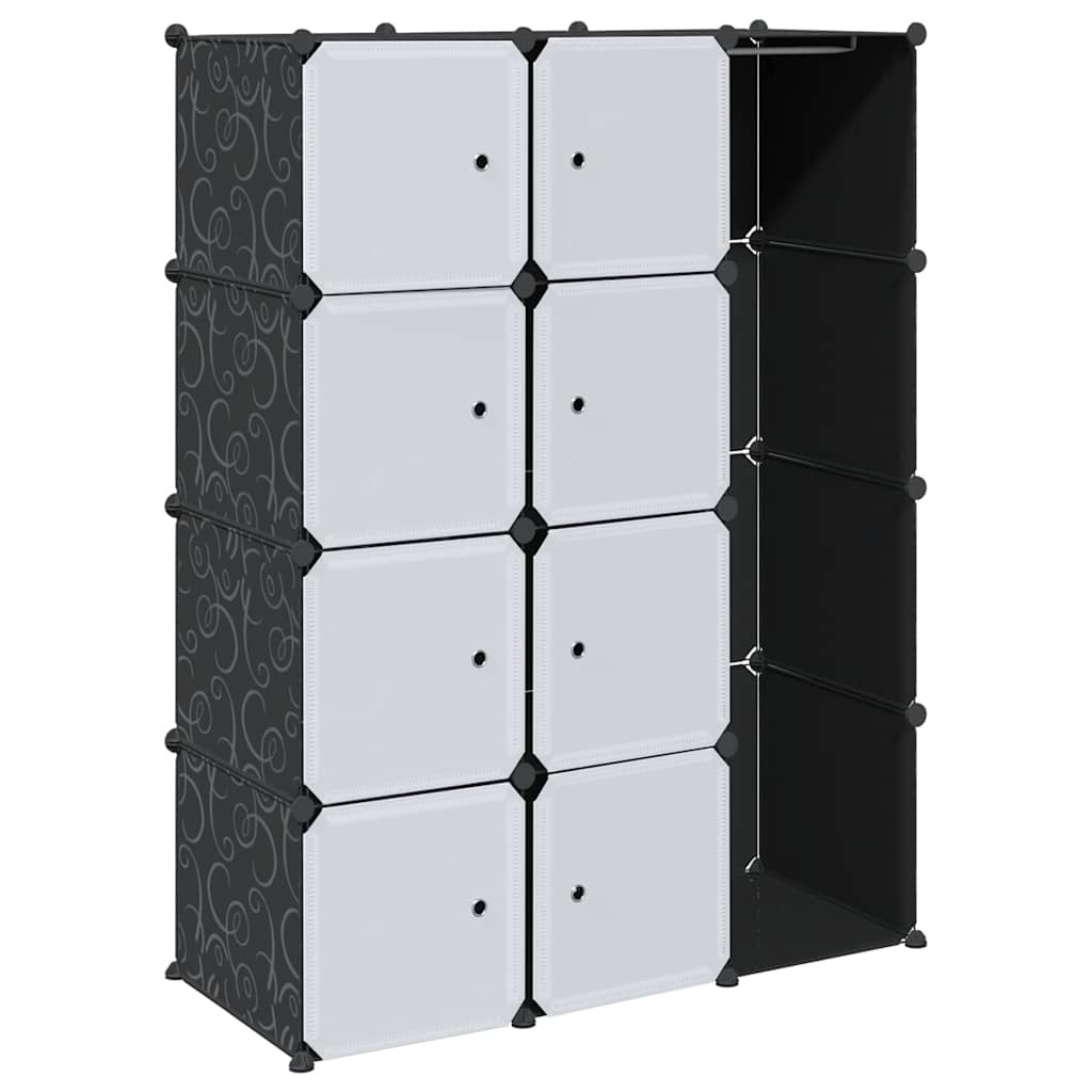Armoire modulaire 9 compartiments noir et blanc 109x36,5x143 cm - XIOS