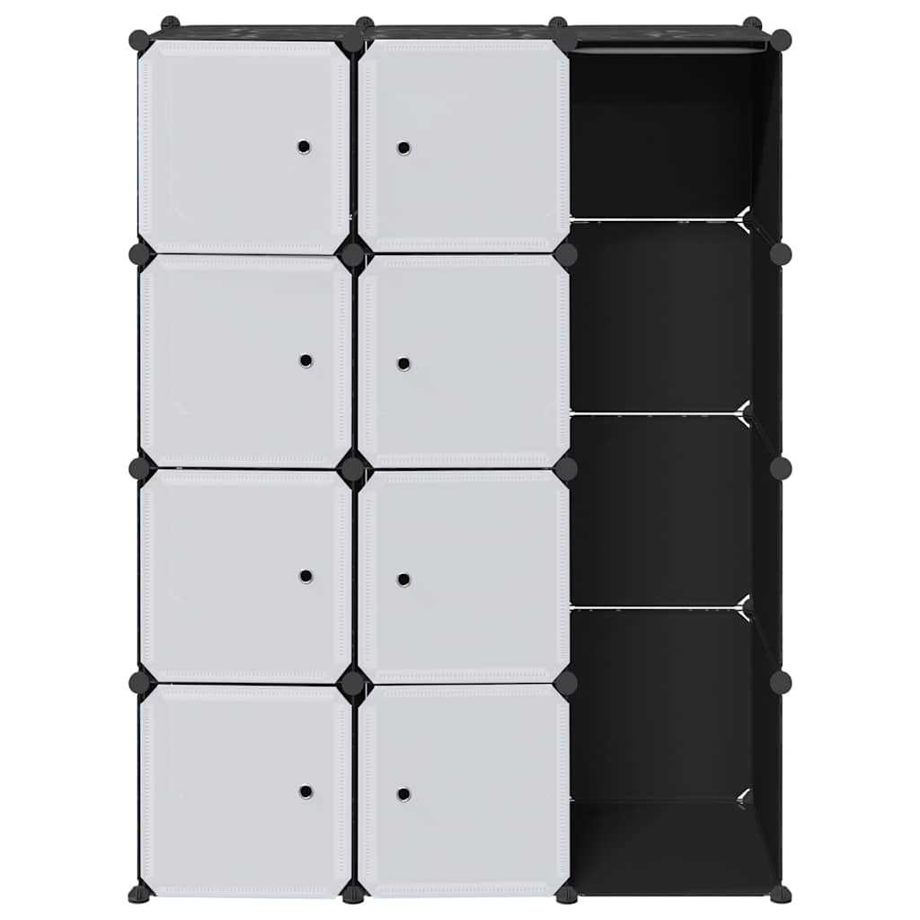 Armoire modulaire 9 compartiments noir et blanc 109x36,5x143 cm - XIOS