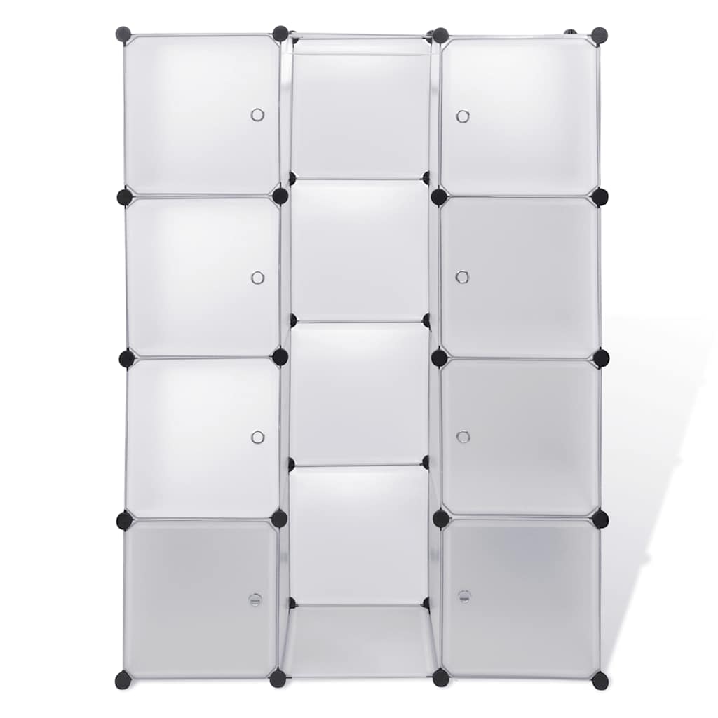 Armoire modulaire 9 compartiments 109x36,5x143 cm blanc - XIOS