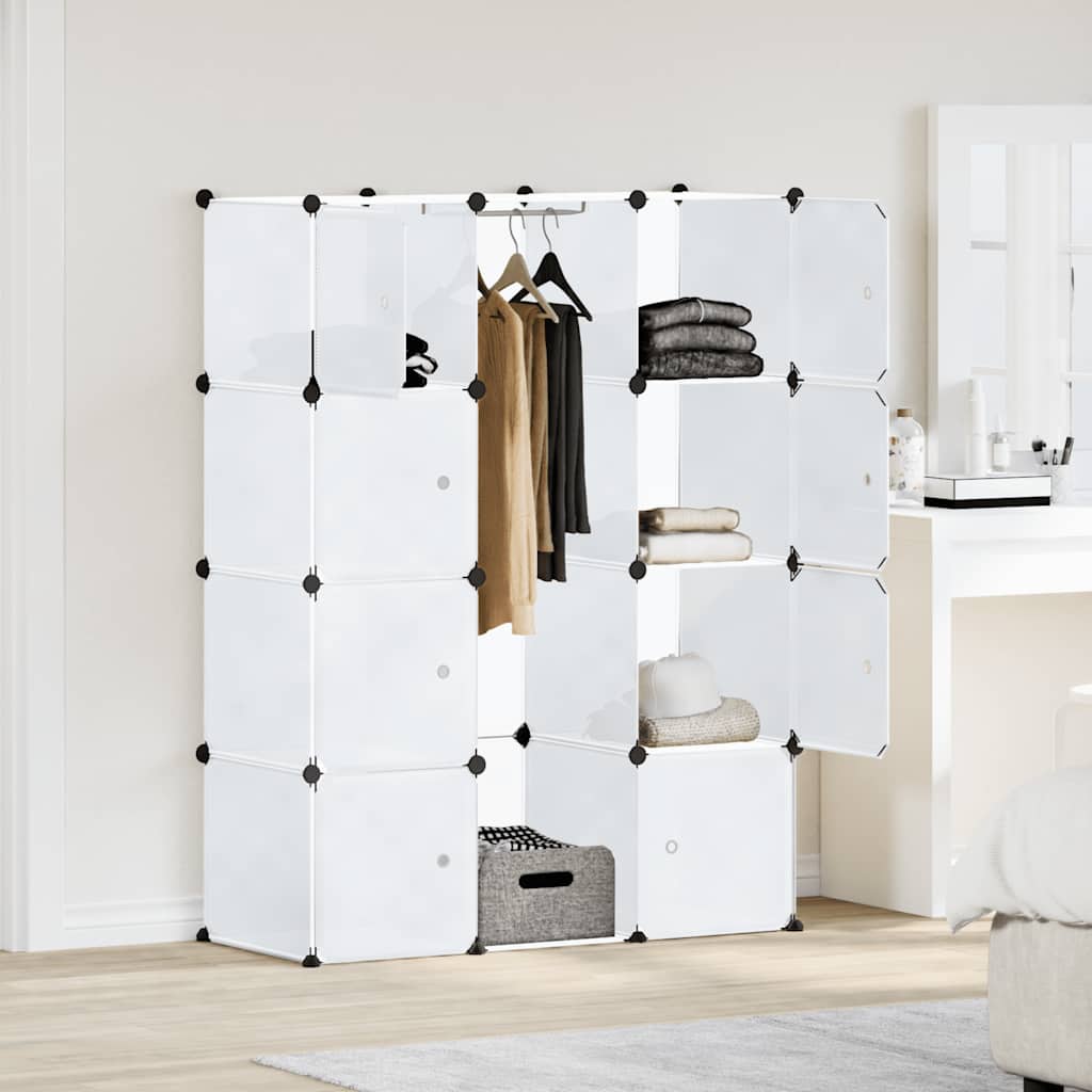 Armoire modulaire 9 compartiments 109x36,5x143 cm blanc - XIOS