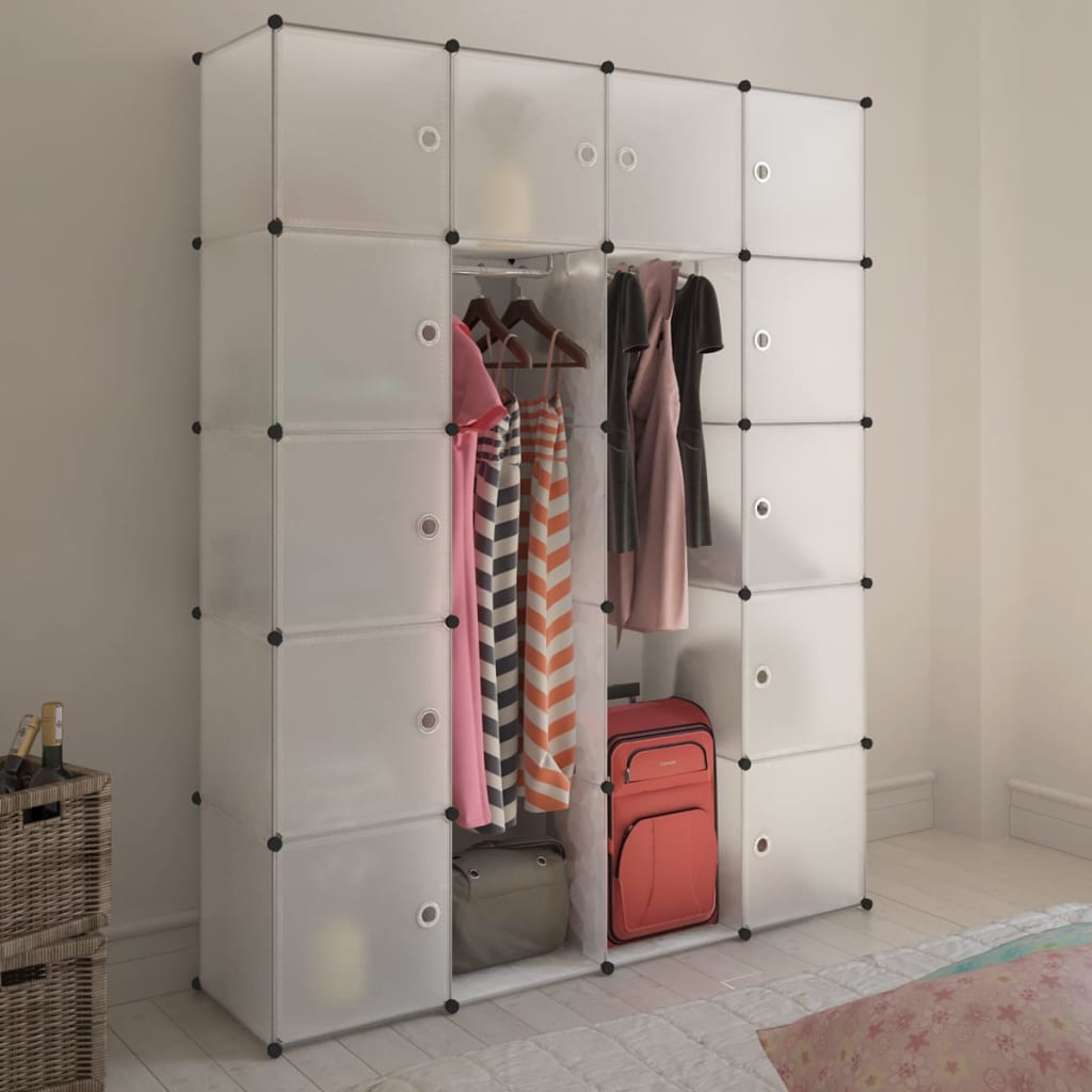 Armoire modulaire 14 compartiments blanc 37 x 146 x 180,5 cm - XIOS
