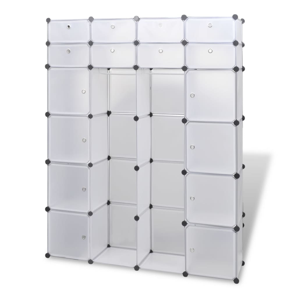 Cabinet modulable avec 18 compartiments blanc 37x146x180,5 cm - XIOS