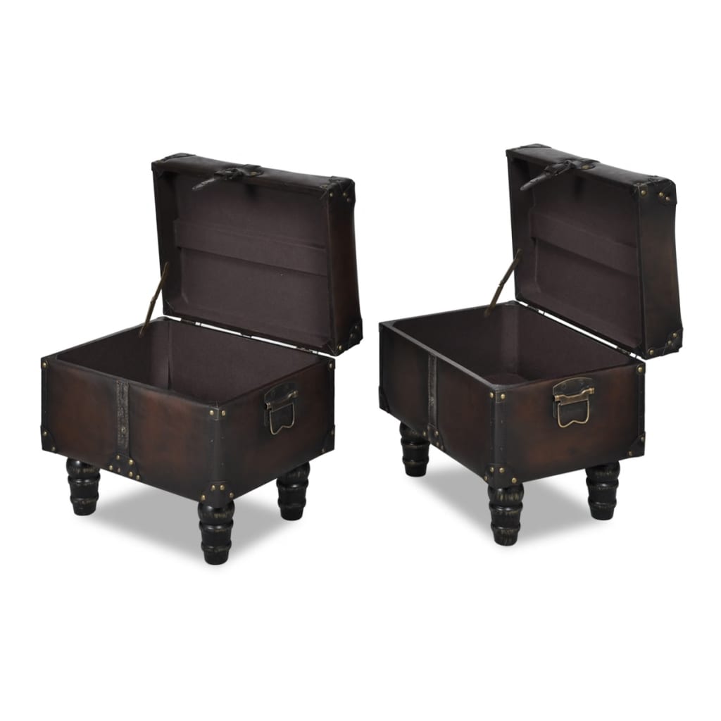 Ensemble de bancs de rangement 3 pcs Marron - XIOS