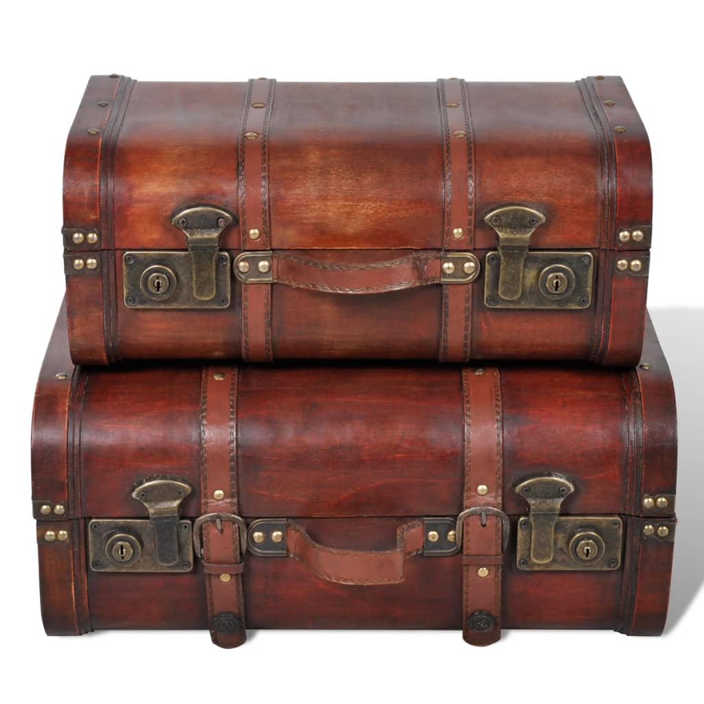 Coffre de rangement vintage Bois Marron 2 pcs - XIOS