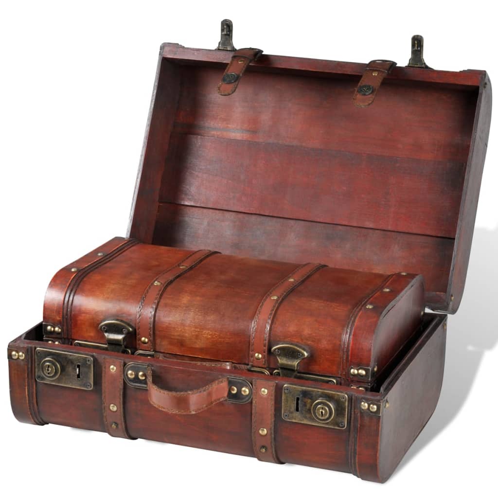 Coffre de rangement vintage Bois Marron 2 pcs - XIOS