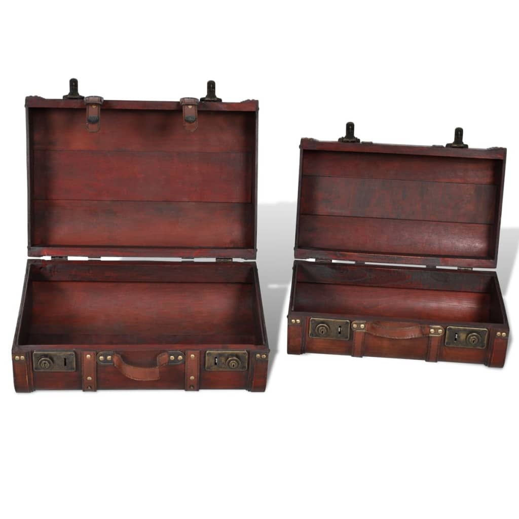 Coffre de rangement vintage Bois Marron 2 pcs - XIOS