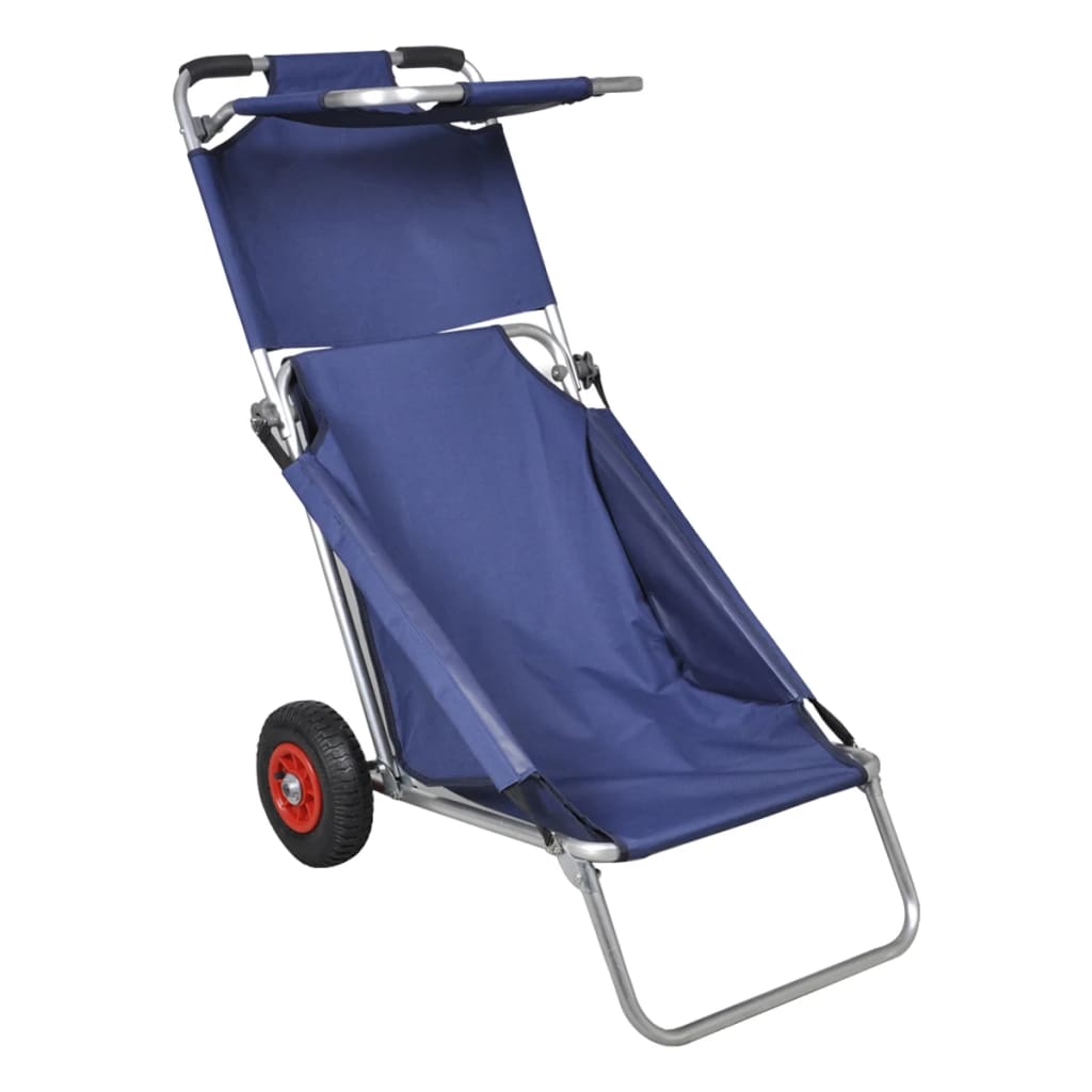 Chariot de plage avec roues portable et pliable Bleu - XIOS