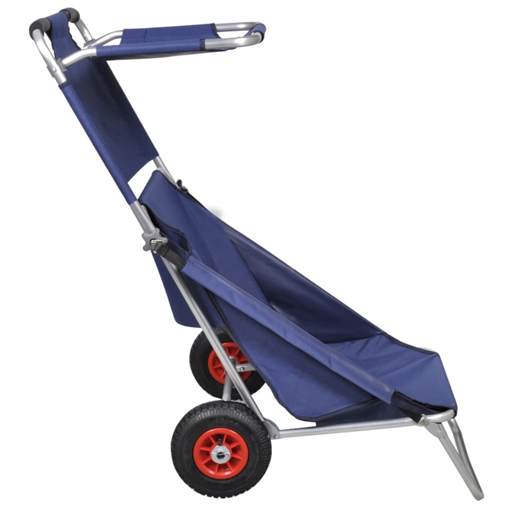 Chariot de plage avec roues portable et pliable Bleu - XIOS