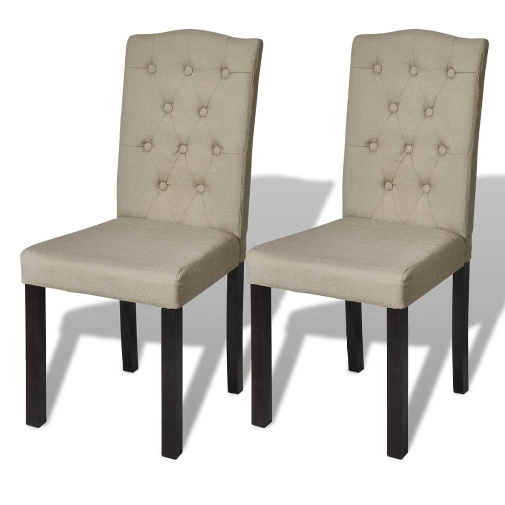 Chaises à manger lot de 2 poil de chameau tissu - XIOS