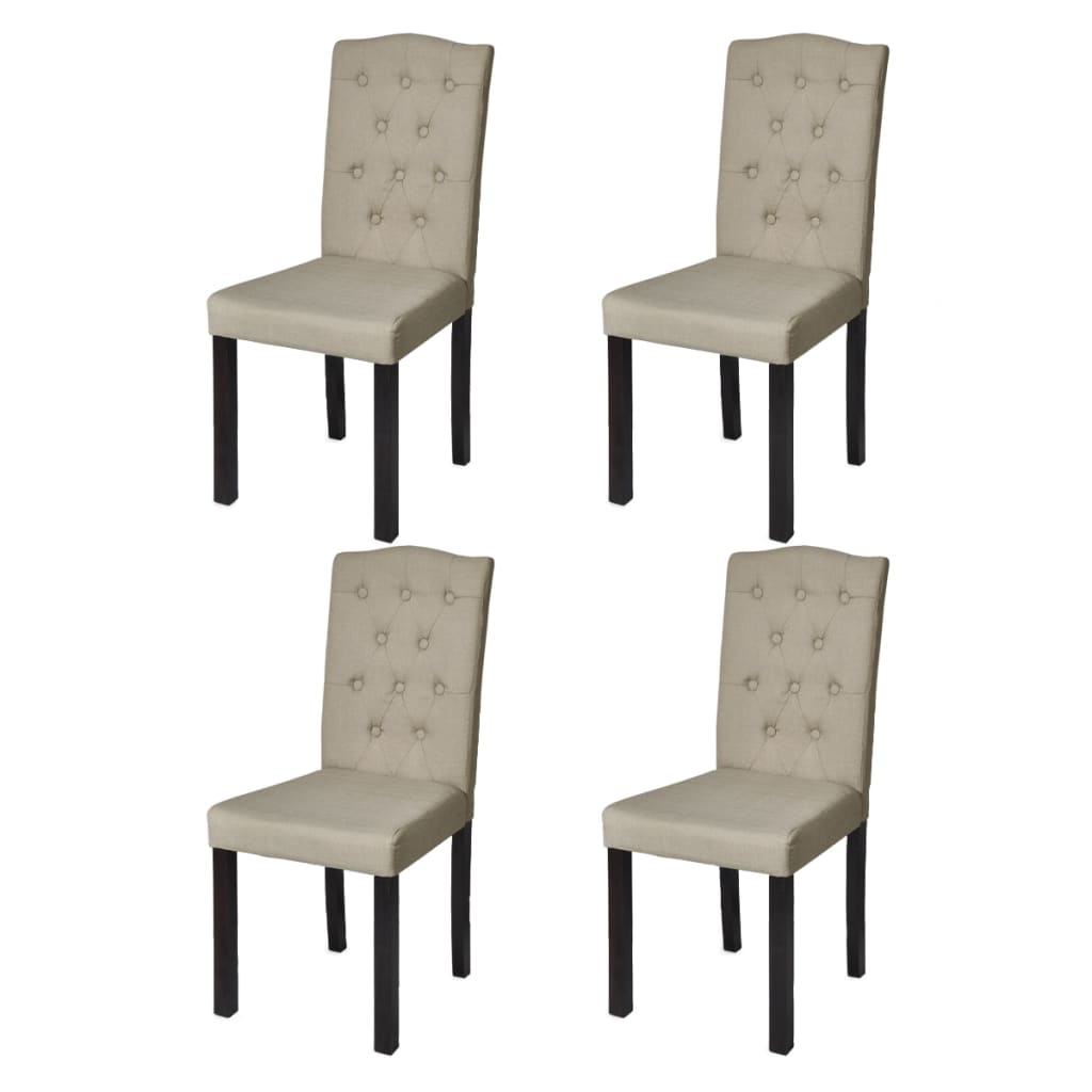 Chaises à manger lot de 4 poil de chameau tissu - XIOS