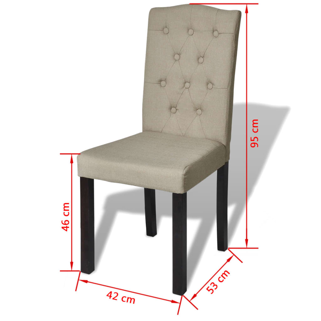 Chaises à manger lot de 4 poil de chameau tissu - XIOS