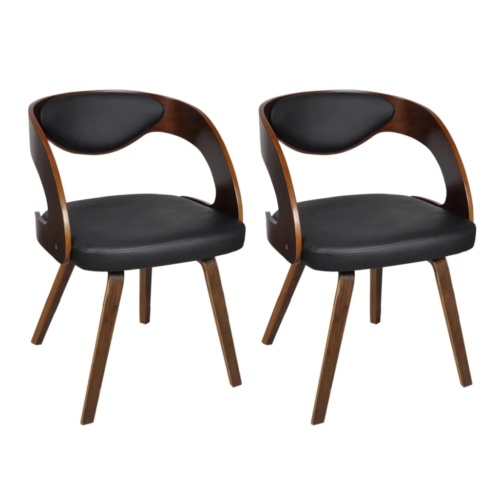 Chaises à manger lot de 2 marron similicuir - XIOS