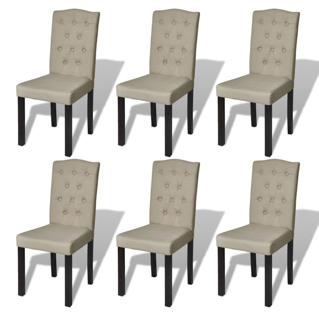 Chaises à manger lot de 6 poil de chameau tissu - XIOS
